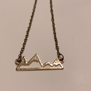 Gold mountain wanderlust necklace!